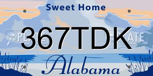 367TDK Alabama License Plate