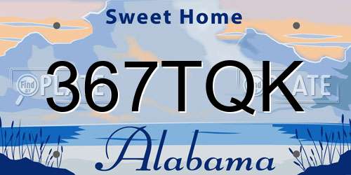 367TQK Alabama License Plate
