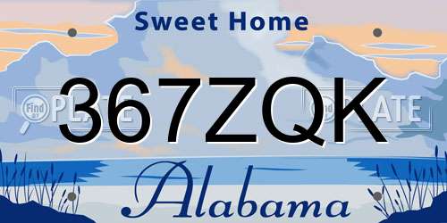 367ZQK Alabama License Plate