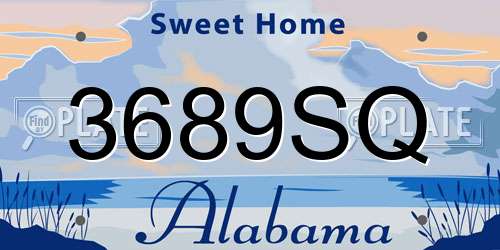 3689SQ Alabama License Plate