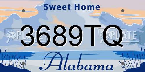 3689TQ Alabama License Plate
