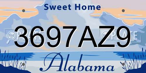 3697AZ9 Alabama License Plate