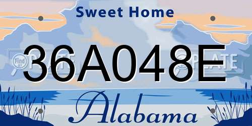 36A048E Alabama License Plate