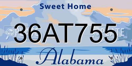 36AT755 Alabama License Plate