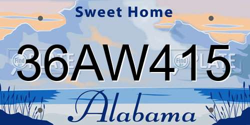 36AW415 Alabama License Plate