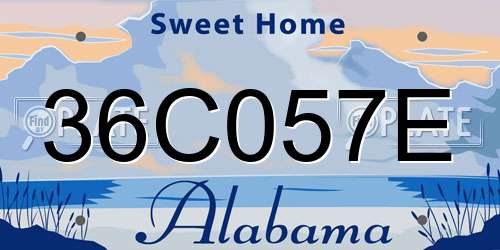 36C057E Alabama License Plate