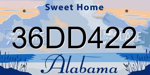 36DD422 Alabama License Plate