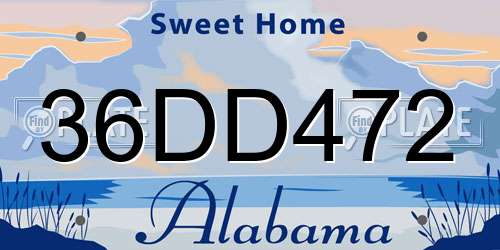 36DD472 Alabama License Plate