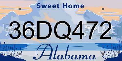 36DQ472 Alabama License Plate