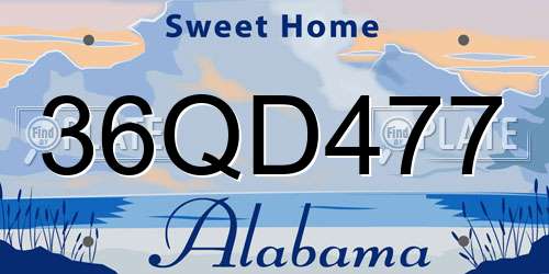 36QD477 Alabama License Plate