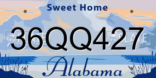 36QQ427 Alabama License Plate