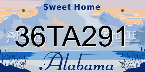 36TA291 Alabama License Plate