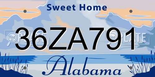 36ZA791 Alabama License Plate
