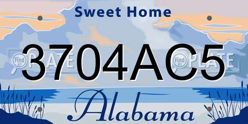 3704AC5 Alabama License Plate