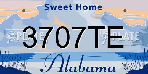 3707TE Alabama License Plate