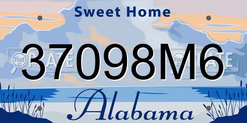 37098M6 Alabama License Plate