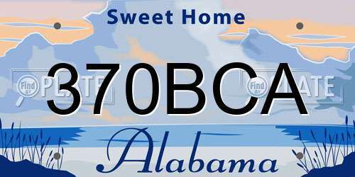 370BCA Alabama License Plate