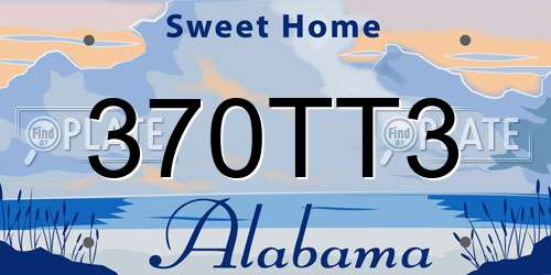 370TT3 Alabama License Plate