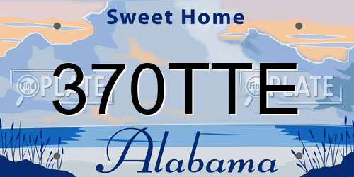 370TTE Alabama License Plate