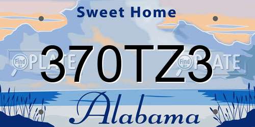 370TZ3 Alabama License Plate