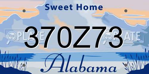 370Z73 Alabama License Plate