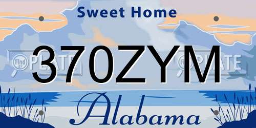 370ZYM Alabama License Plate