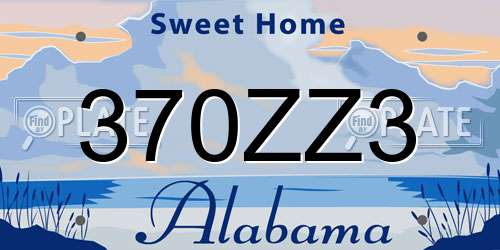 370ZZ3 Alabama License Plate