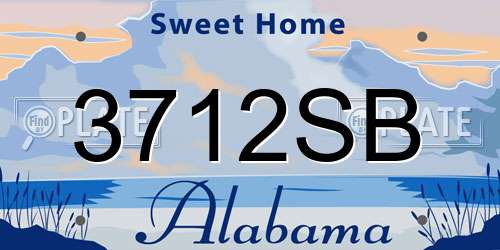 3712SB Alabama License Plate