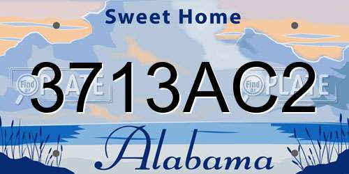 3713AC2 Alabama License Plate
