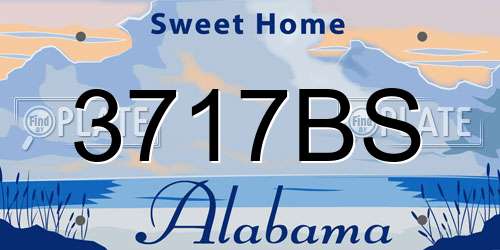 3717BS Alabama License Plate