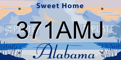 371AMJ Alabama License Plate