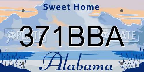 371BBA Alabama License Plate