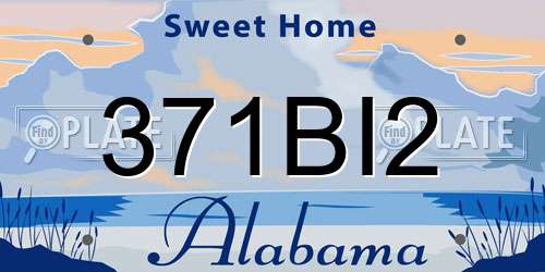 371BI2 Alabama License Plate