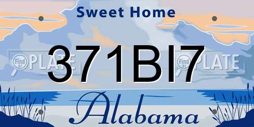 371BI7 Alabama License Plate