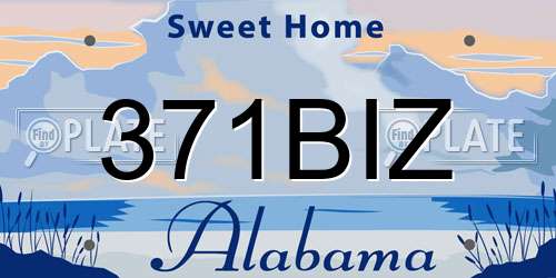 371BIZ Alabama License Plate