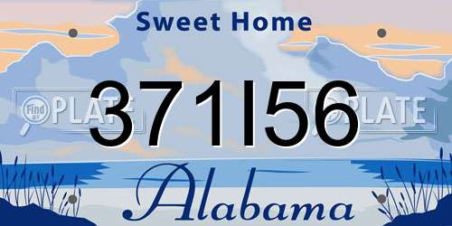 371I56 Alabama License Plate