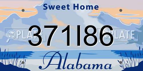 371I86 Alabama License Plate