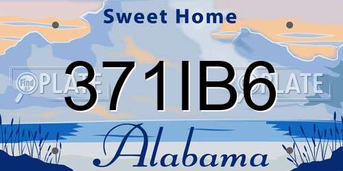 371IB6 Alabama License Plate