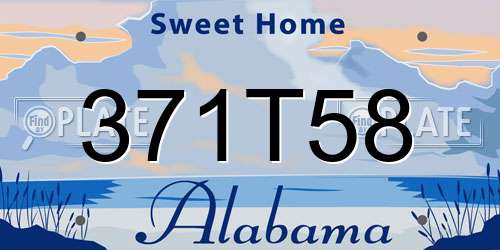371T58 Alabama License Plate
