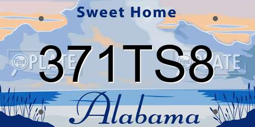 371TS8 Alabama License Plate