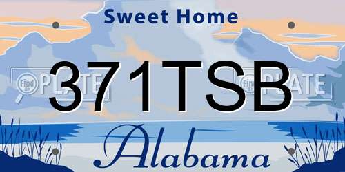 371TSB Alabama License Plate