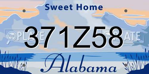 371Z58 Alabama License Plate
