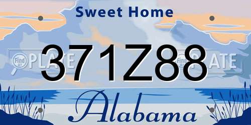 371Z88 Alabama License Plate