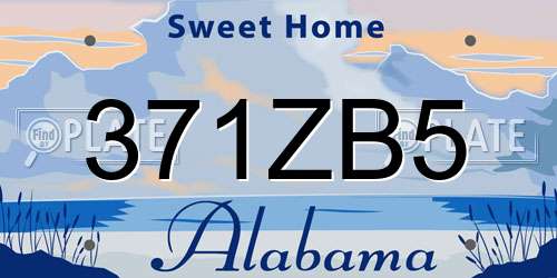 371ZB5 Alabama License Plate