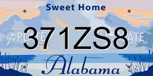 371ZS8 Alabama License Plate