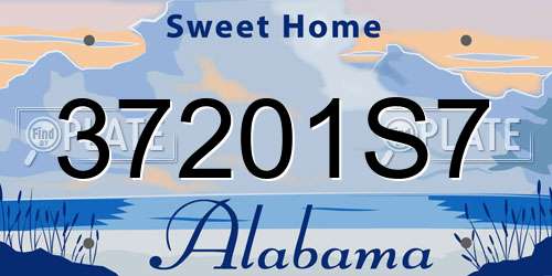37201S7 Alabama License Plate