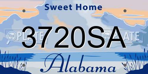 3720SA Alabama License Plate