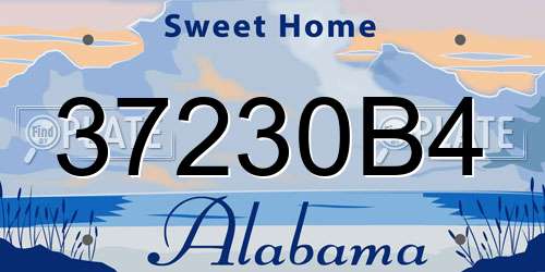 37230B4 Alabama License Plate