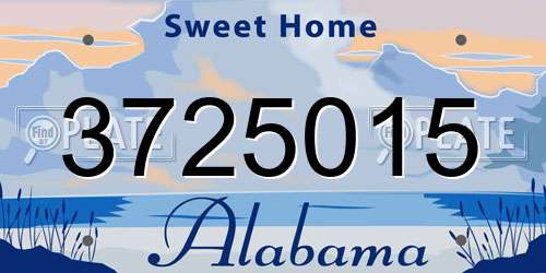3725015 Alabama License Plate
