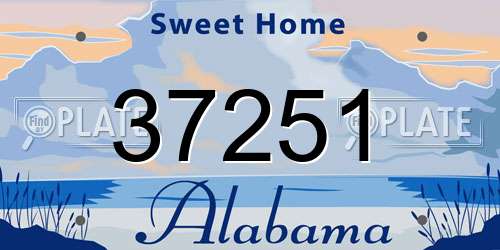 37251 Alabama License Plate